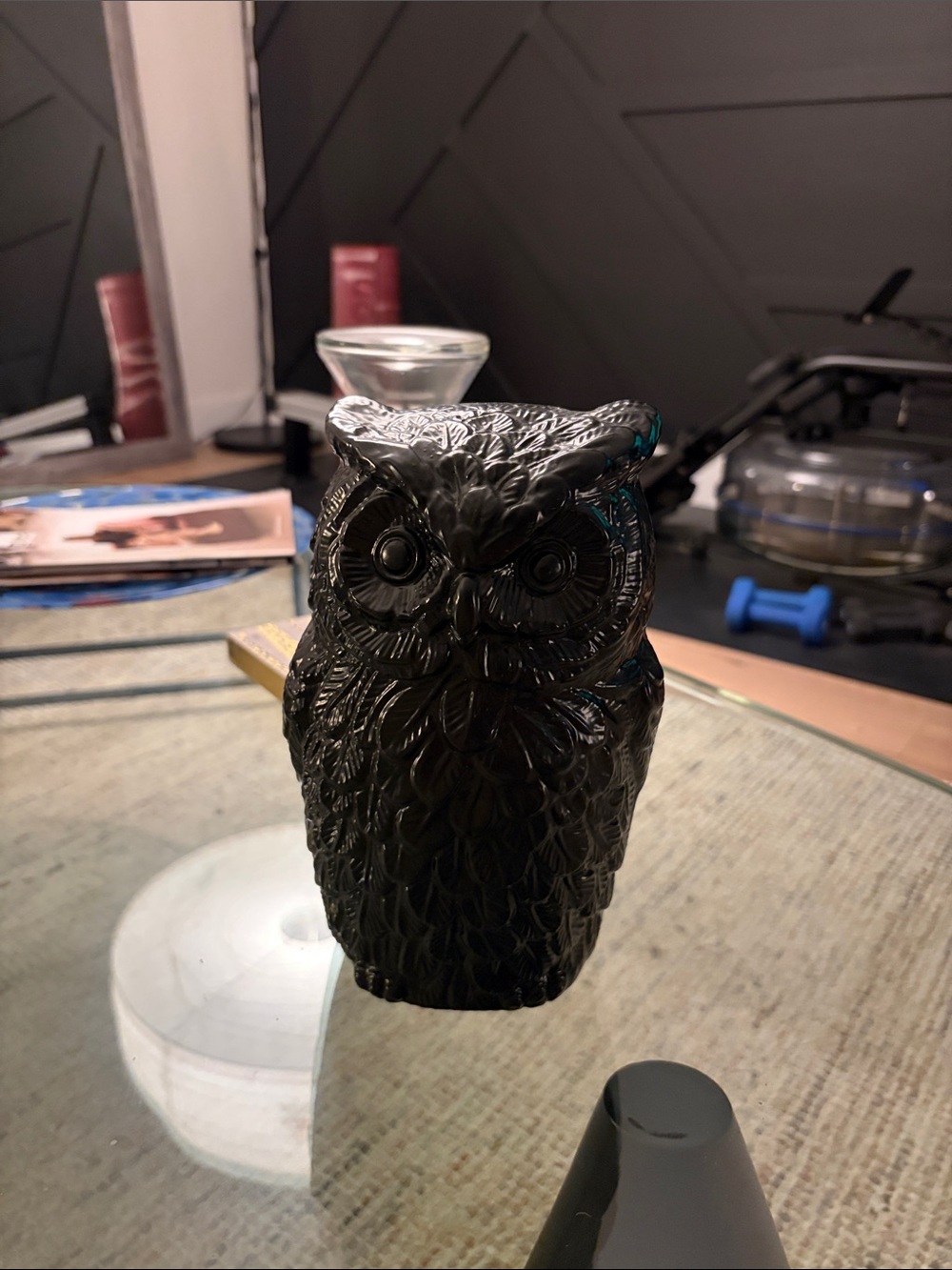 Black Owl Sculptural Accent - Home Art